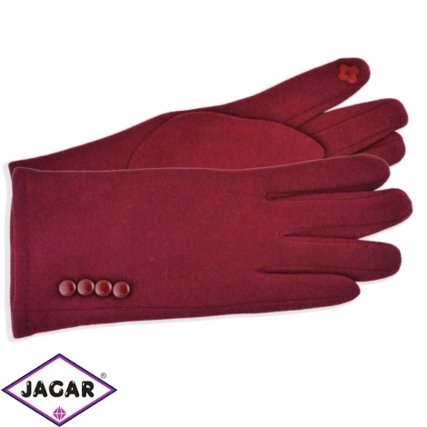 Rękawiczki damskie bordowe z guziczkami RK599