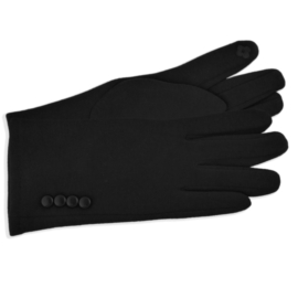 Rękawiczki damskie czarne z guziczkami RK602