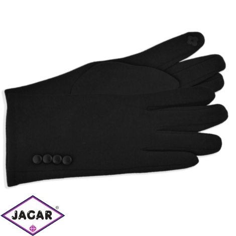 Rękawiczki damskie czarne z guziczkami RK602