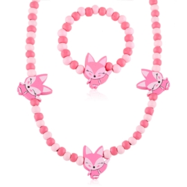 Komplet biżuterii dla dzieci liski - KOM469