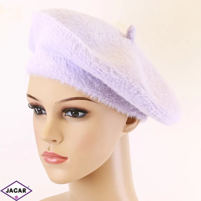 Beret damski alpaka fioletowy CD783
