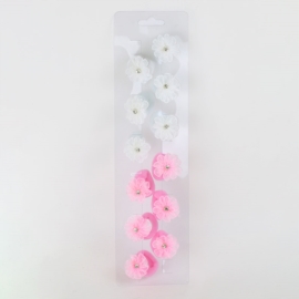 Gumeczki kwiatki white pink 12szt/op OG1269