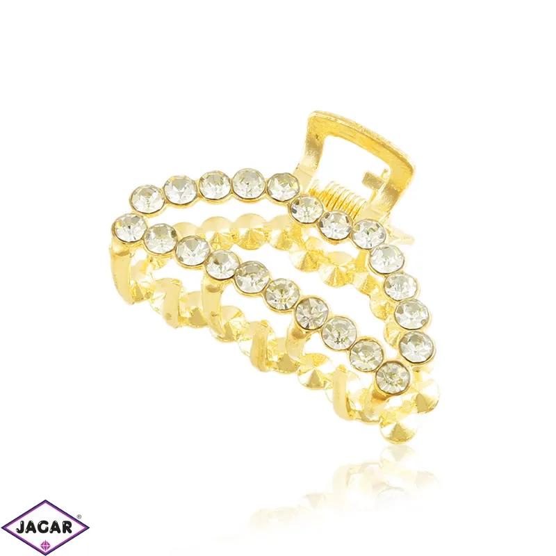 Klamry kryształkowe gold 5cm 6szt/op SZ1118 Klamry kryształkowe gold 5cm 6szt/op SZ1118