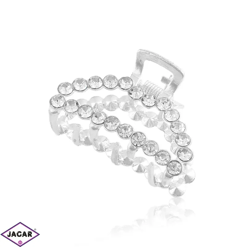 Klamry kryształkowe silver 5cm 6szt/op SZ1119 Klamry kryształkowe silver 5cm 6szt/op SZ1119