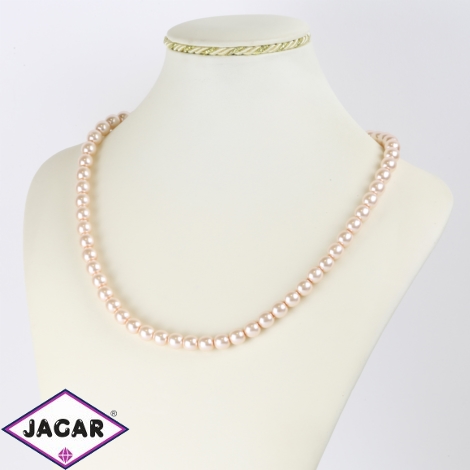 Naszyjnik perłowy czeski 50cm różowy NA2369