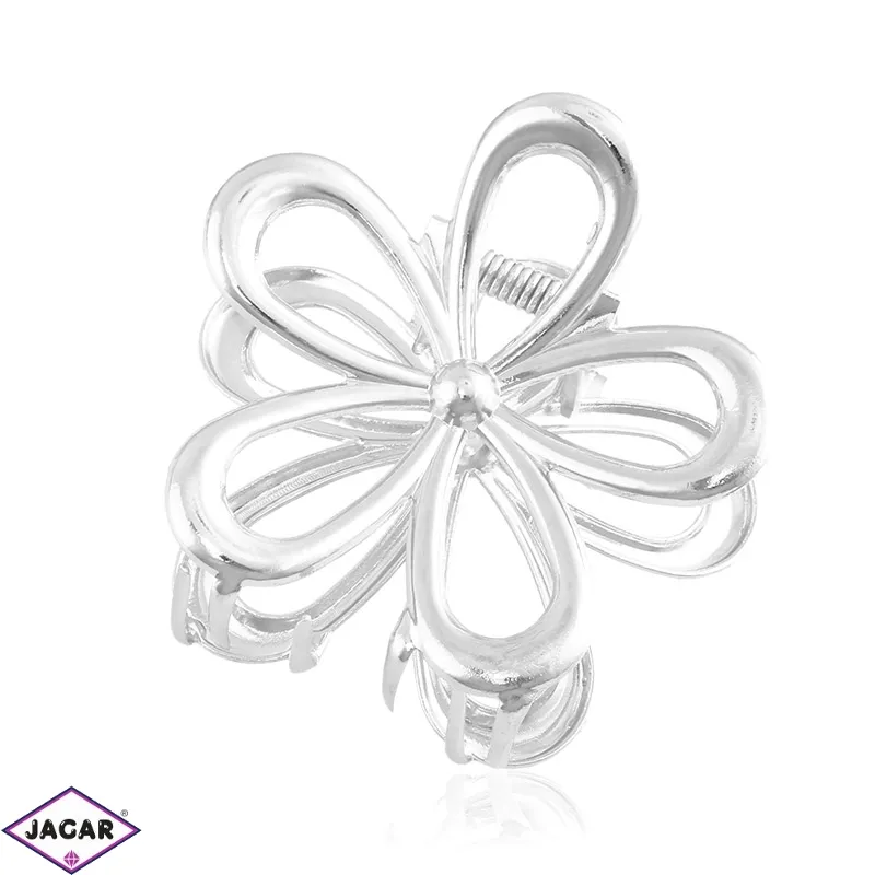 Klamry kwiatki silver 6,5cm 6szt/op SZ1143 Klamry kwiatki silver 6,5cm 6szt/op SZ1143