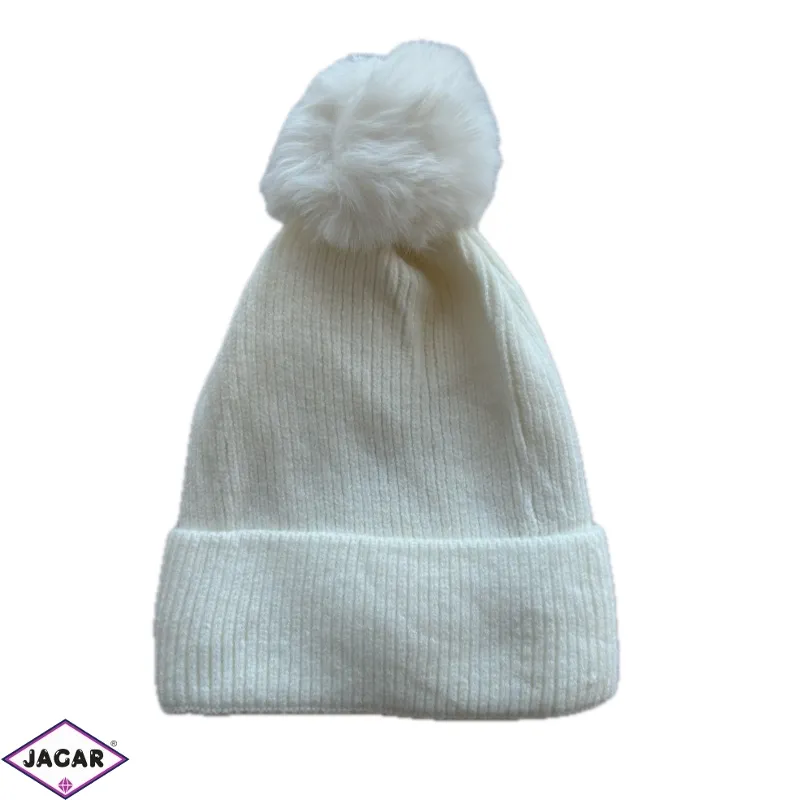 Czapka damska prążkowana z pomponem CD855 Czapka damska prążkowana z pomponem CD855