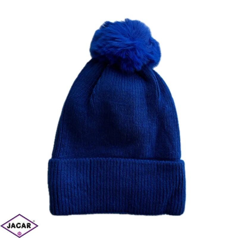 Czapka damska prążkowana z pomponem CD856 Czapka damska prążkowana z pomponem CD856