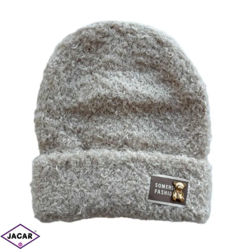 Czapka damska kożuszek beżowa CD865 Czapka damska kożuszek beżowa CD865