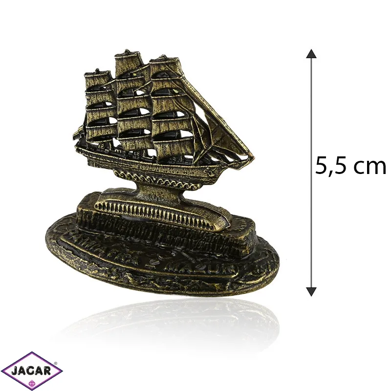 Figurka metalowa- Pamiątka z mazur żaglowiec FR254