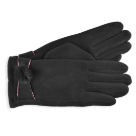 Rękawiczki damskie z puszkiem czarne RK804