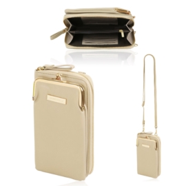 Torebka na telefon portfel crossbody beżowa TD722