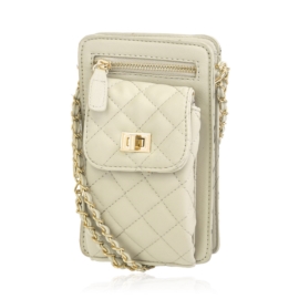 Torebka na telefon portfel crossbody beżowa TD734