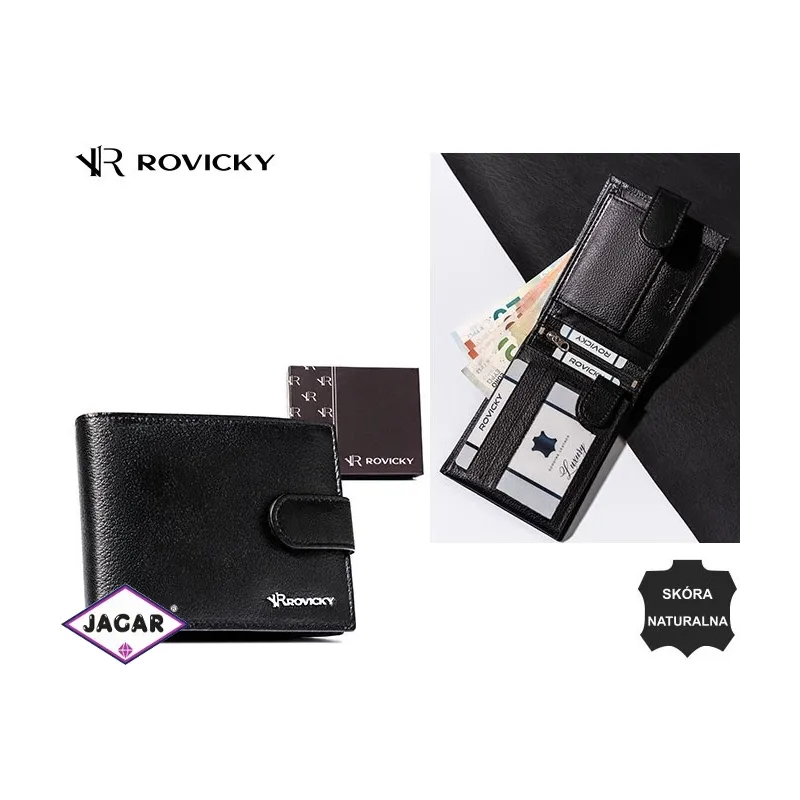 Portfel skórzany męski R-N992L-PDM Black P2371 Portfel skórzany męski R-N992L-PDM Black P2371