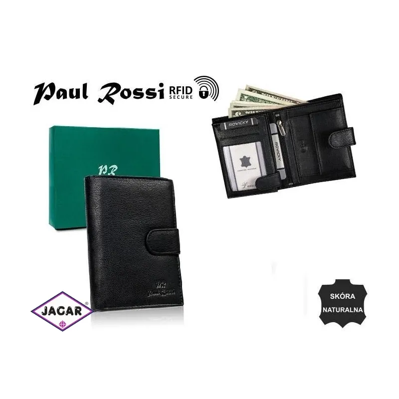 Portfel męski skórzany N4L-GTN Black P2384 Portfel męski skórzany N4L-GTN Black P2384