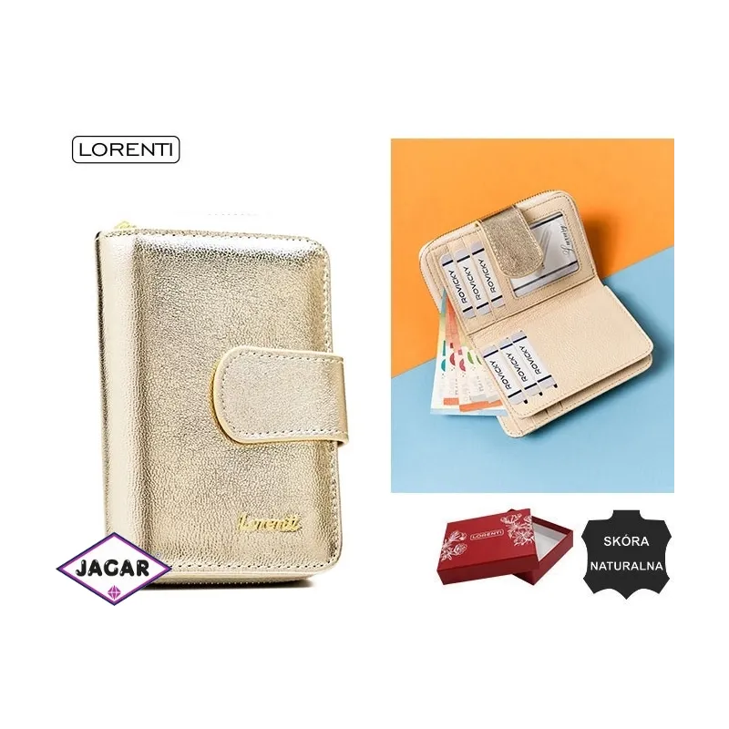 Portfel skórzany damski 76115-BLA Gold P2395 Portfel skórzany damski 76115-BLA Gold P2395
