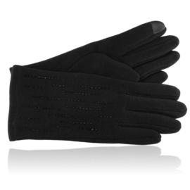 Rękawiczki damskie z dżetami czarne RK874
