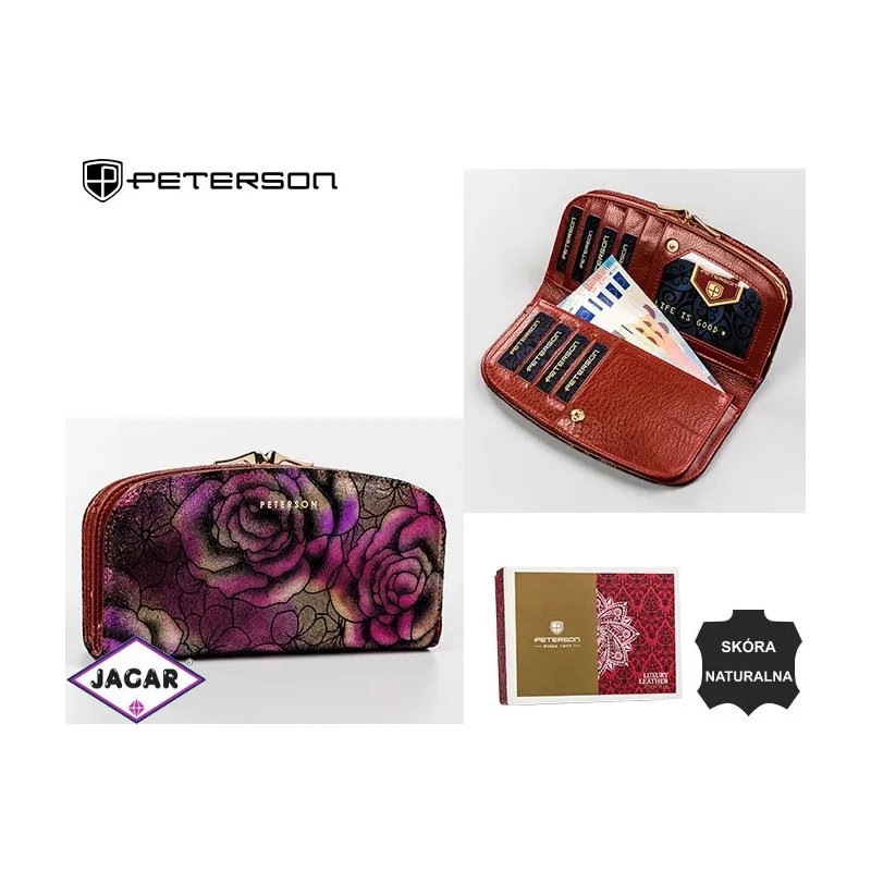 Portfel skórzany damski PTN 42123-MD Purple P2404 Portfel skórzany damski PTN 42123-MD Purple P2404