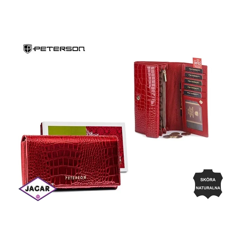 Portfel skórzany damski PTN CR-411 Red P2406 Portfel skórzany damski PTN CR-411 Red P2406