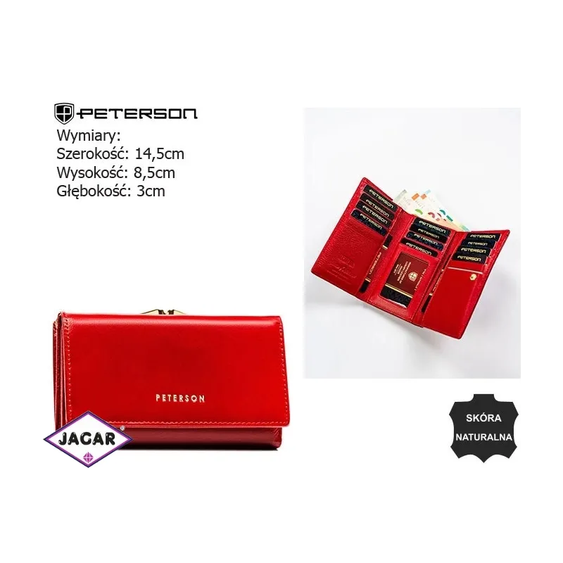 Portfel skórzany damski PTN 55020-SGN Red P2408 Portfel skórzany damski PTN 55020-SGN Red P2408