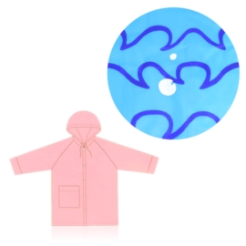 Płaszcz przeciwdeszczowy dziecięcy niebieski DS03