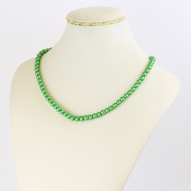 Naszyjnik czeski perła zielona 45cm - NA2611