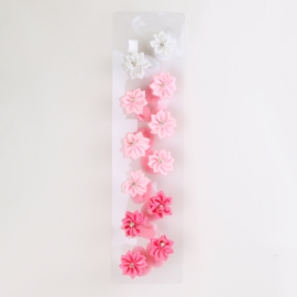 Gumeczki kwiatki white pink 12szt/op OG1268