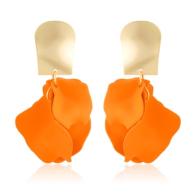 Kolczyki wiszące akrylowe pomarańczowe 7cm EA4441
