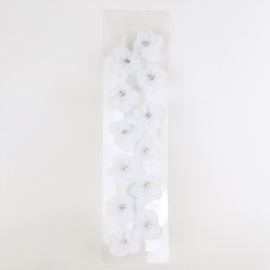 Gumki białe z kwiatkami 12szt/op OG1622