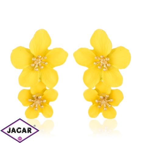 Kolczyki wiszące kwiatuszki żółte 5cm EA4563