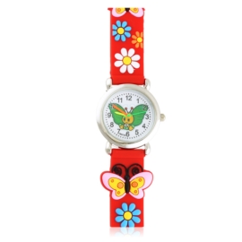 Zegarek dziecięcy motylki - czerwony Z3477