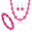 Komplet biżuterii różowe korale KOM679