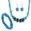 Komplet biżuterii niebieskie korale KOM680