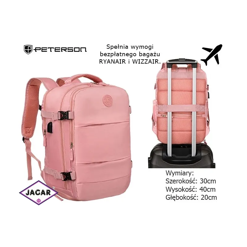 Plecak podróżny PTN 23026 Pink PL510 Plecak podróżny PTN 23026 Pink PL510