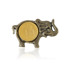 Figurka metalowa - słoń z monetą 10szt/op FR312