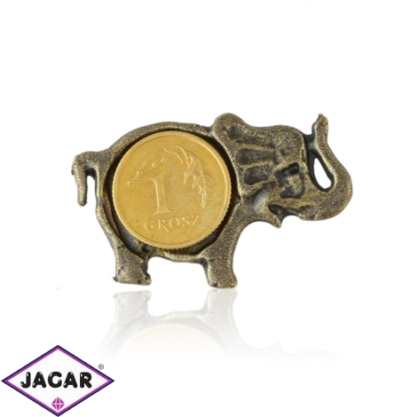 Figurka metalowa - słoń z monetą 10szt/op FR312