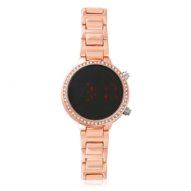 Zegarek LED na bransolecie różowe złoto Z3648