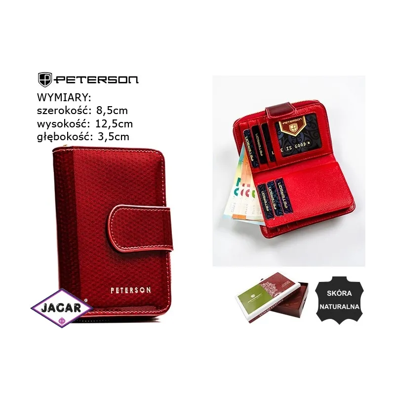 Portfel damski skórzany PTN 76115-SBR Red P2452 Portfel damski skórzany PTN 76115-SBR Red P2452