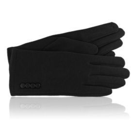 Rękawiczki damskie z guzikami czarne RK952