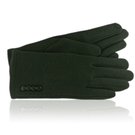 Rękawiczki damskie z guzikami zielone RK961