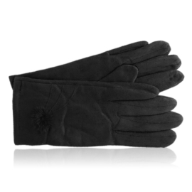 Rękawiczki damskie z puszkiem czarne RK967