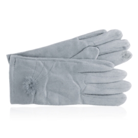 Rękawiczki damskie z puszkiem szare RK968