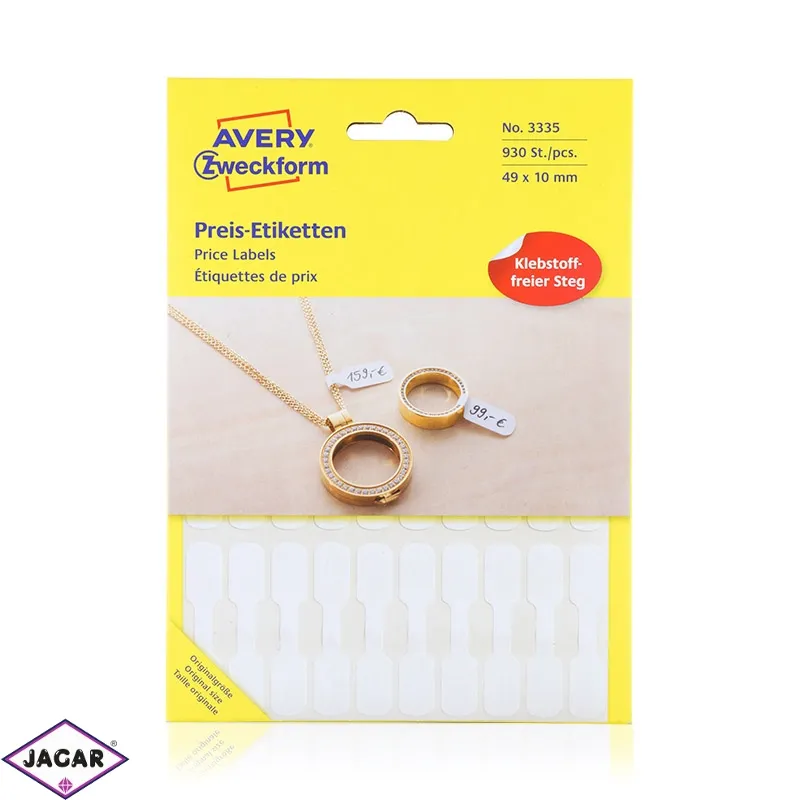 Etykiety jubilerskie hantle 4,5cm x 1cm 930szt KJ4 Etykiety jubilerskie hantle 4,5cm x 1cm 930szt KJ4