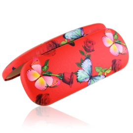 Etui na okulary motylki czerwone EO302