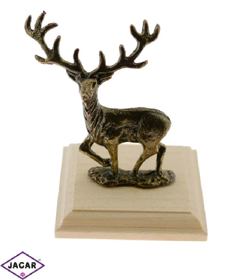 Figurka metalowa - jeleń na podstawce - FR134