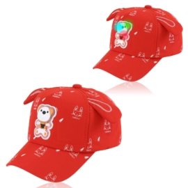 Czapka z daszkiem dziecięca miś LED CN505