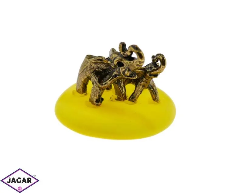 Figurka metalowa - słonie na kamyku - FR140 Figurka metalowa - słonie na kamyku - FR140