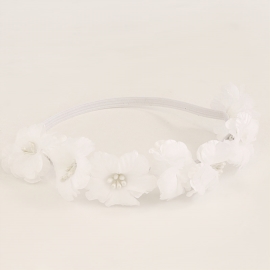Opaska wianek białe kwiatki OPS1990