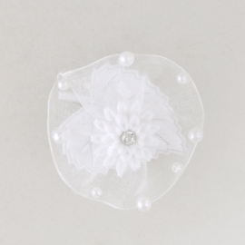 Spinki edytki białe kwiatki 6szt/op OS1848