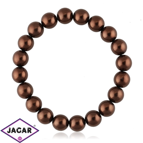 Bransoletka czeskie perły brązowe 0,8cm - BRA4697
